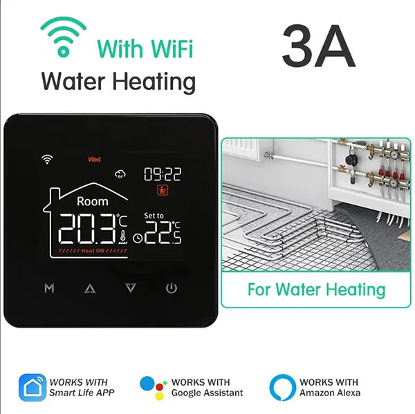 AuraTemp Smart Thermostat – WiFi Heating Control with Google & Alexa Support