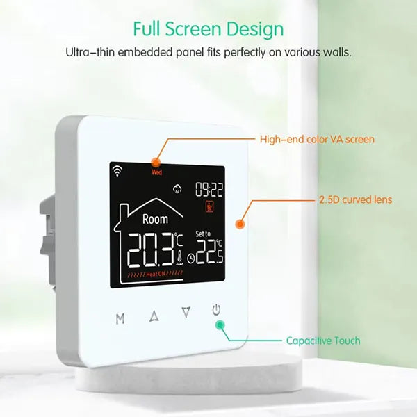 AuraTemp Smart Thermostat – WiFi Heating Control with Google & Alexa Support