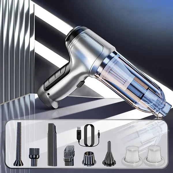 Clenio 3-in-1 Cordless Car Vacuum Cleaner – 120W Brushless Motor, Wet & Dry, HEPA Filter