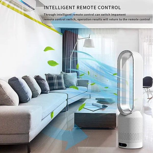 MolyFans Bladeless Tower Fan – 20", Air Purification, 8 Speeds, 90° Oscillation, Remote & 120-Min Timer