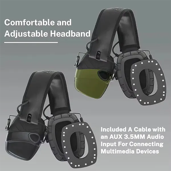 NoiActiz Electronic Shooting Earmuffs – Noise Cancelling Ear Protection with Sound Amplification for Gun Range & Hunting
