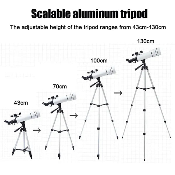 DeliTele 70mm Astronomy Telescope – Portable Stargazing Telescope for Kids, Beginners & Adults with Backpack & Adjustable Tripod