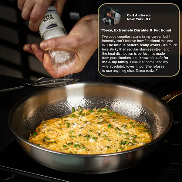 TetsuPan Titanium Frying Pan – Non-Stick, Lightweight & Ultra-Durable for Home & Outdoor Cooking