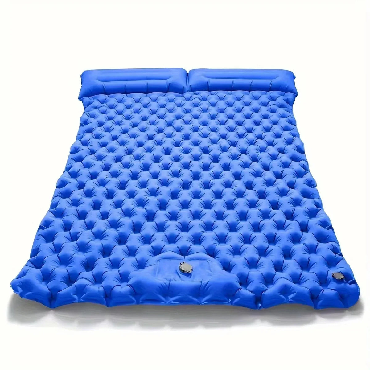 TuxaCusi Double Camping Sleeping Pad – Inflatable Air Mattress with Pillows, Foot Pump, 440 LBS Support