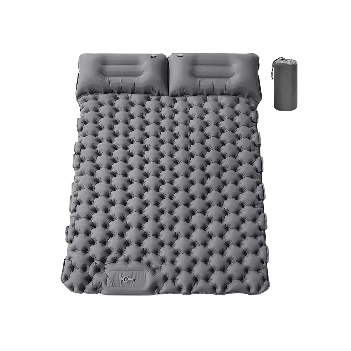 TuxaCusi Double Camping Sleeping Pad – Inflatable Air Mattress with Pillows, Foot Pump, 440 LBS Support