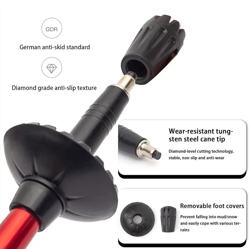 Walkisetic Collapsible Trekking Poles – Aircraft-Grade Aluminium, Quick-Lock, Adjustable for All Heights