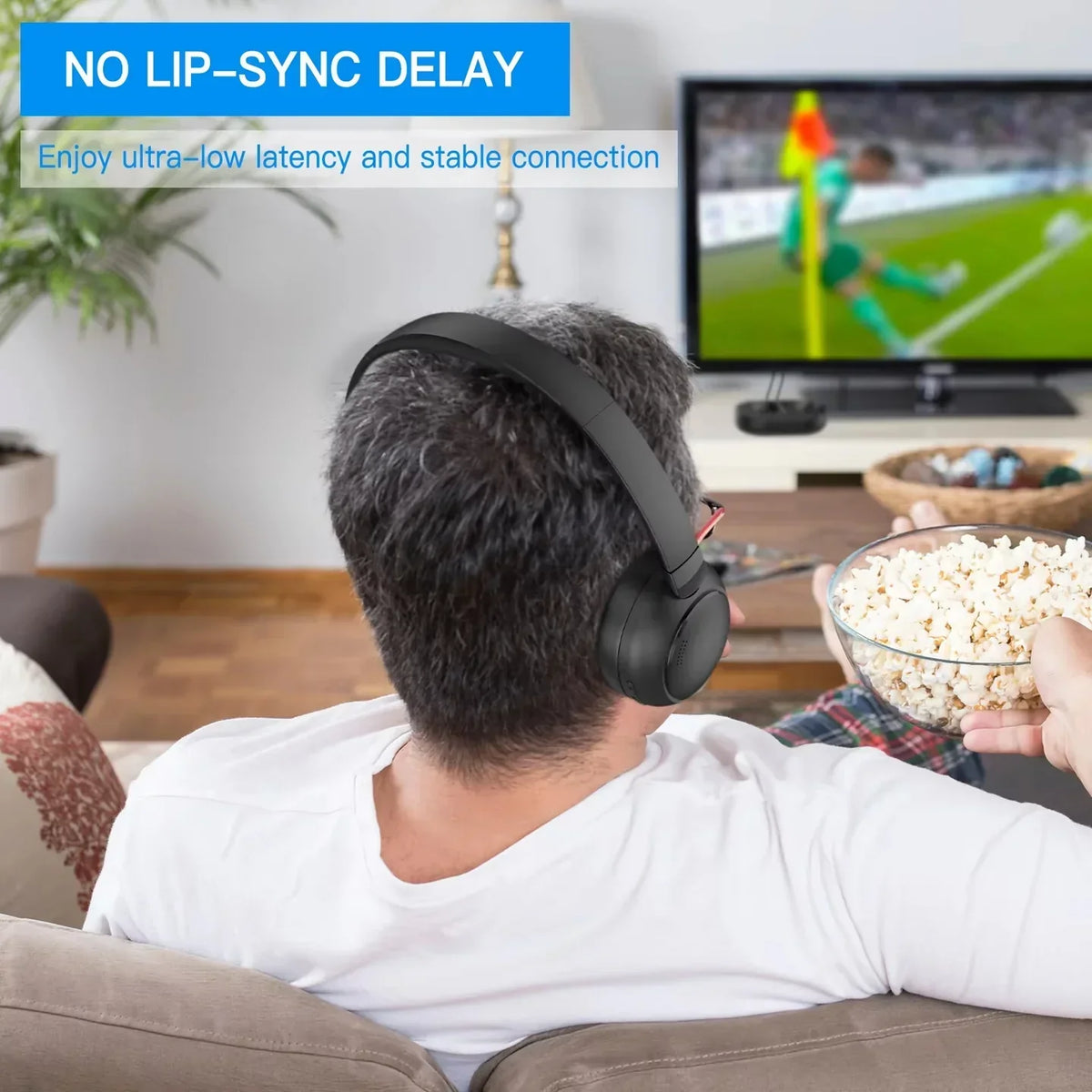 Lofialo TV Headphones – Wireless Headphones for TV Watching | Zero Latency, 100ft Range
