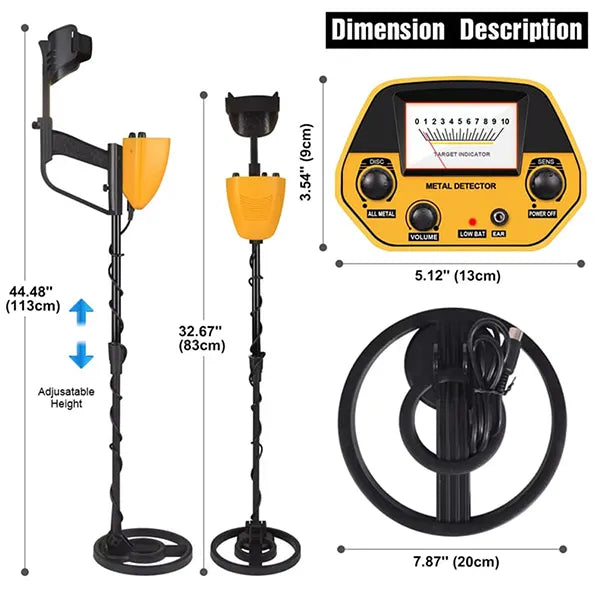 TeroTera Metal Detector – High Accuracy Gold & Silver Detector with 8" Coil, Disc & All Metal Mode