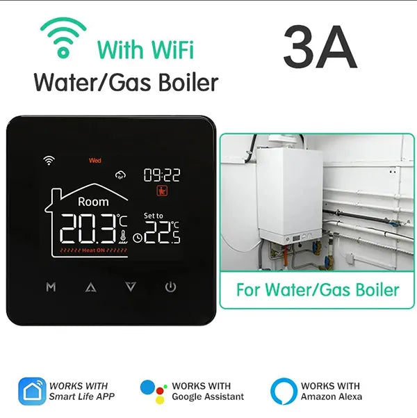 AuraTemp Smart Thermostat – WiFi Heating Control with Google & Alexa Support