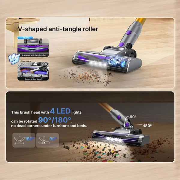 Cleanivia Cordless Stick Vacuum – 40Kpa 8-in-1 Lightweight Vacuum for Pet Hair, Hard Floors & Carpets