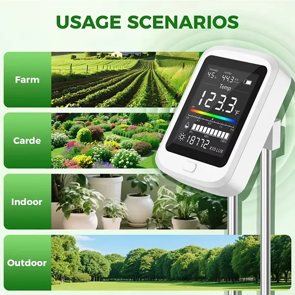 AmiSol3 6-in-1 Soil pH Tester – Rechargeable Digital Meter with LCD Display for pH, Moisture, Temperature, Sunlight & Fertility