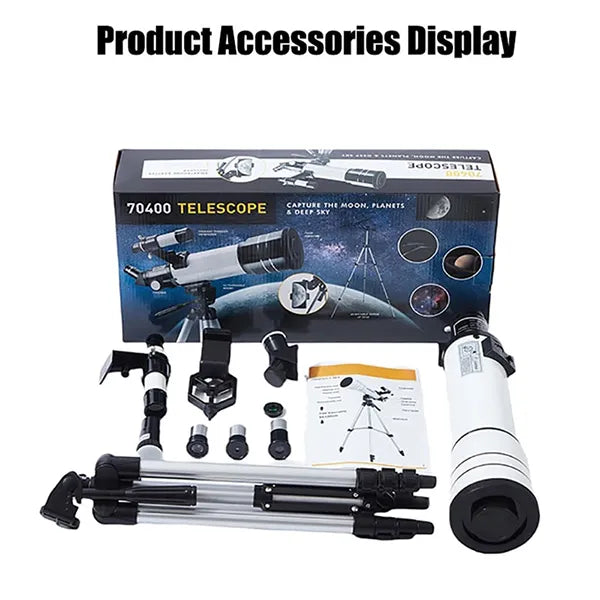 DeliTele 70mm Astronomy Telescope – Portable Stargazing Telescope for Kids, Beginners & Adults with Backpack & Adjustable Tripod