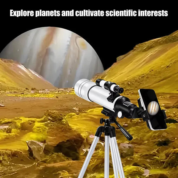 DeliTele 70mm Astronomy Telescope – Portable Stargazing Telescope for Kids, Beginners & Adults with Backpack & Adjustable Tripod