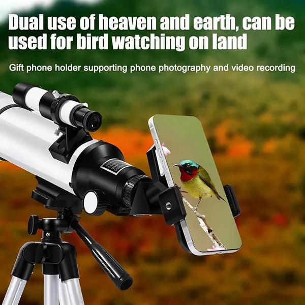 DeliTele 70mm Astronomy Telescope – Portable Stargazing Telescope for Kids, Beginners & Adults with Backpack & Adjustable Tripod