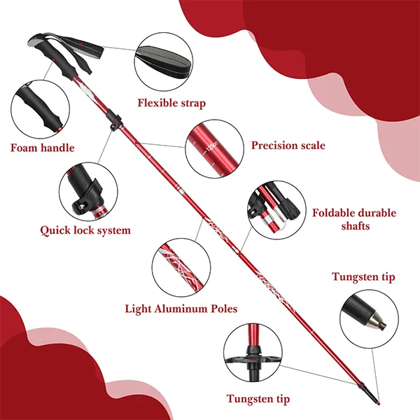 Walkisetic Collapsible Trekking Poles – Aircraft-Grade Aluminium, Quick-Lock, Adjustable for All Heights