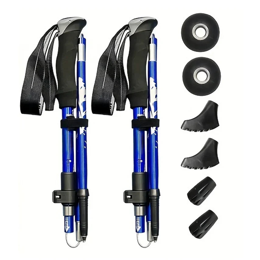 Kolamia Collapsible Trekking Poles – Lightweight Aircraft-Grade Aluminum Folding Hiking Sticks