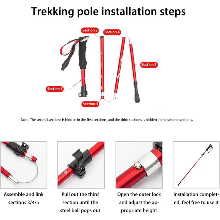 Walkisetic Collapsible Trekking Poles – Aircraft-Grade Aluminium, Quick-Lock, Adjustable for All Heights