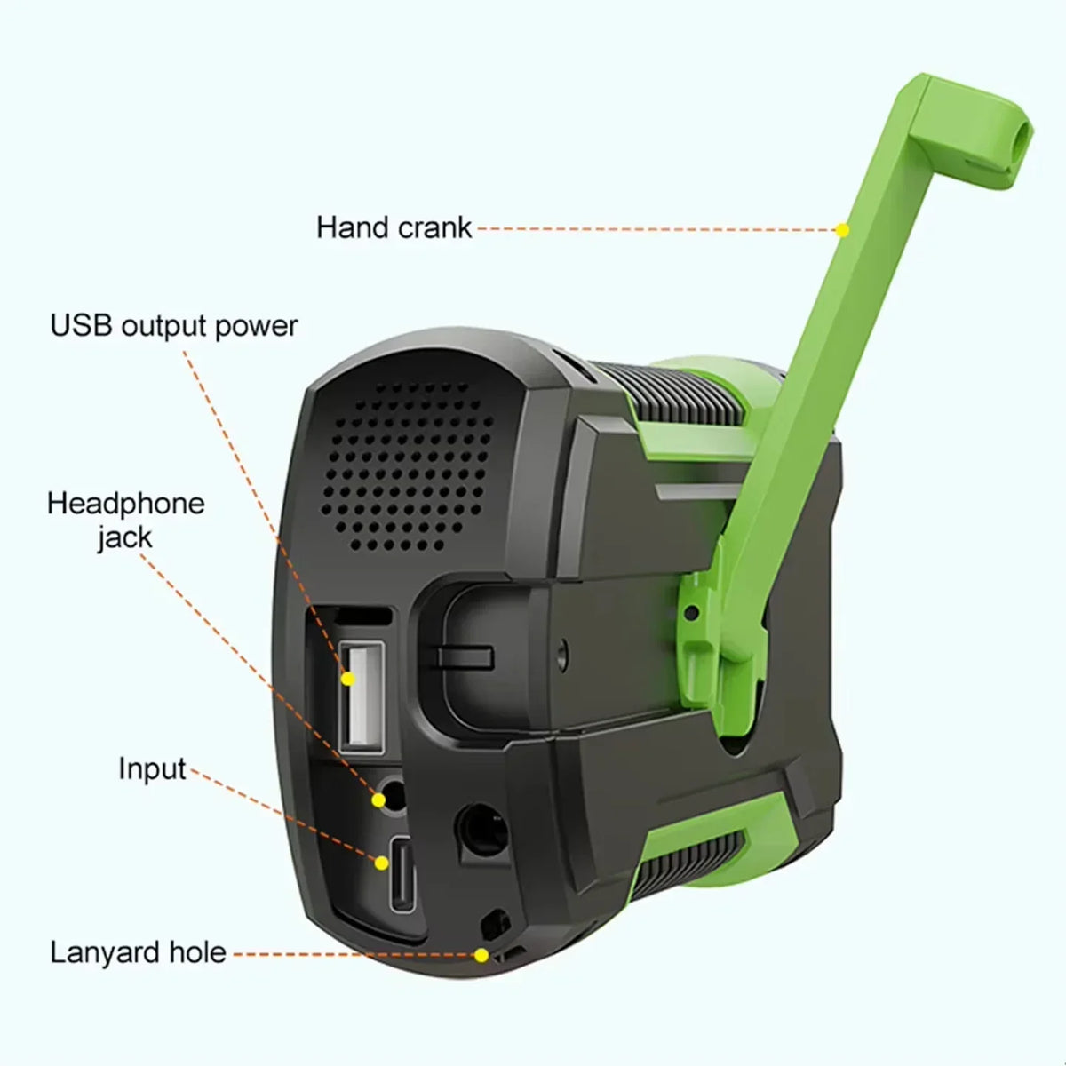 DalyRad Emergency Radio – 5000mAh Solar Hand Crank Radio with Flashlight & SOS Alert